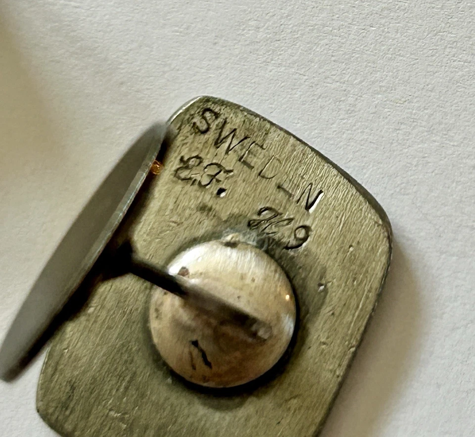 Par de gemelos vintage de diseñador sueco firmados Suecia EF Foto 4 de 4