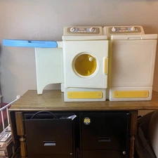 VTG Little Tikes 1989 Washer Dryer Laundry Center Ironing Board Kid Pretend Play