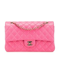 CHANEL Matelasse 25 Coco Mark Double Flap Chain Shoulder Bag Handbag Pink Caviar