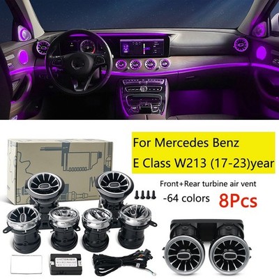 Car 8PCS Set Ambient light AC Vent For Mercedes-Benz E-Class W213 E300 2016-2023