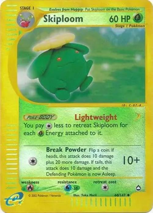 Skiploom - 60/147 - Pokemon Aquapolis Reverse Holo Rare Card NM