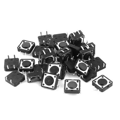30 Pcs 12mmx12mmx4mm 4Pins Surface Mounted Devices Momentary Push Button Tact
