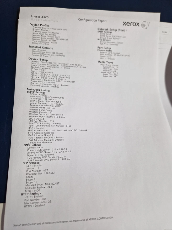 Xerox Phaser 3320 Mono Laser Printer. With 6 Month Warranty - Image 3 of 4