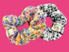 4.5 big scrunchie hair Tie accessories Lot multicolor rainbow black white new
