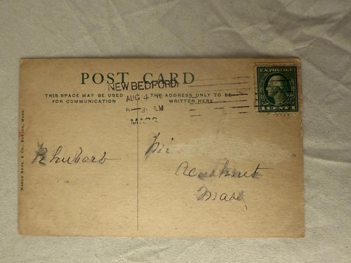 Bridge in Fenway, Boston, Massachusetts Postcard c1911 - Picture 2 of 2