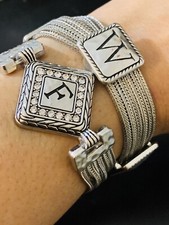 Initial W And F Stand Lot Of 2 Bracelets  with Magnetic Clasp by Ganz