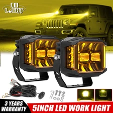 Pair Spot Flood Dually-Side Shooter LED Offroad Driving Work Pod Light bar DRL