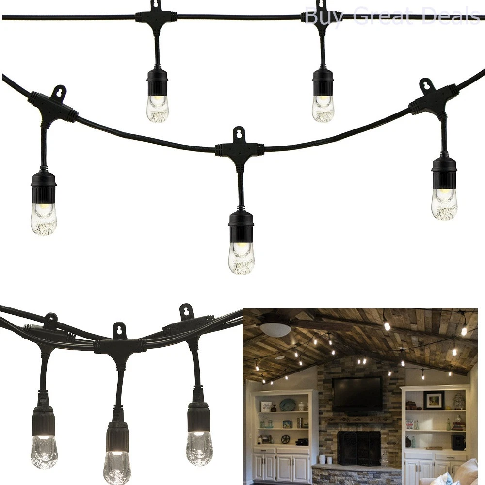 Jasco Enbrighten LED Cafe STRING LIGHTS 18ft Weatherproof OUTDOOR STRING LIGHTS