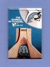 IRAN AIR TRAVEL POSTER *2X3 FRIDGE MAGNET* FOR BUSINESS OR PLEASURE NEAR EAST