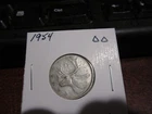 1954 - Canada - silver 25 cent coin - Canadian quarter