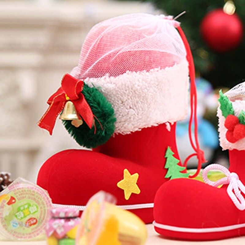 Christmas Crochet Knit Baby Photo Hat White Red L4Q9