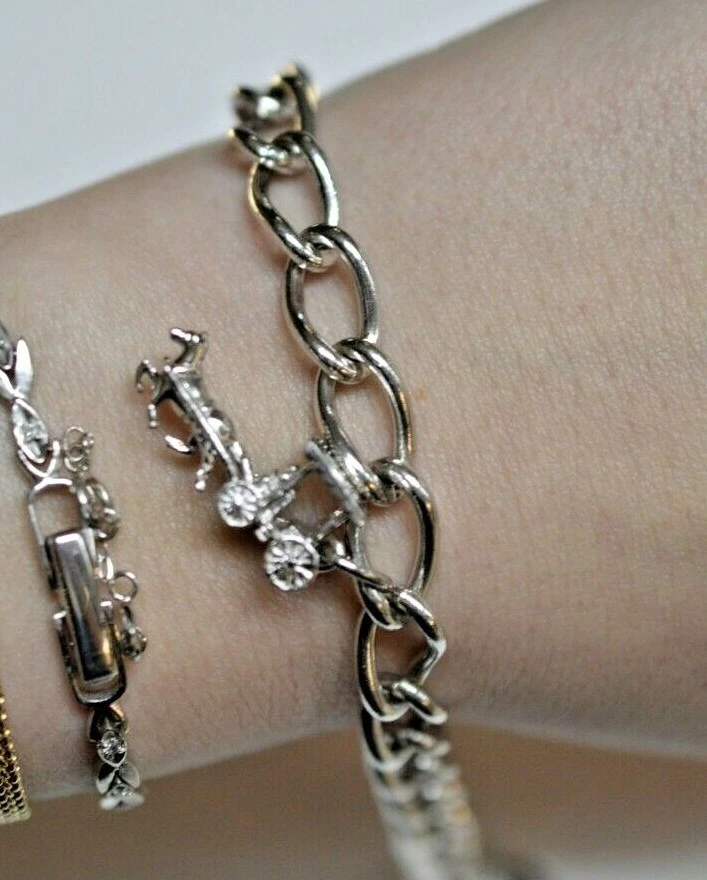 COACH BRACCIALE STS ARGENTO STERLING CASCATE DEL NIAGARA CARROZZA CAVALLI 7"