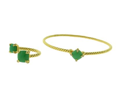 David Yurman Chatelaine Bracelet with Chrysoprase And Diamonds