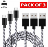 Heavyduty Braided Micro USB Charger Charging Lead Data Sync Phone Cable 1M 2M 3M