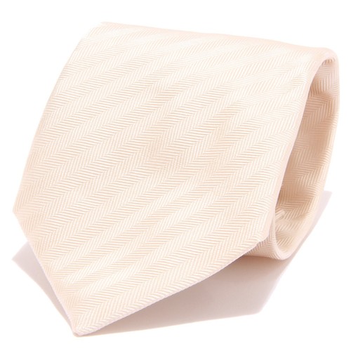 Cravatta Da Uomo Con Pochette E Fazzoletto Da Taschino, Set Formale Tinta Unita Avorio