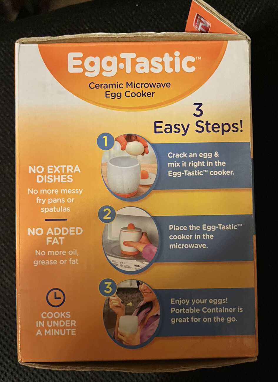 EggTastic Ceramic Microwave Egg Cooker & Poacher for Fast Fluffy