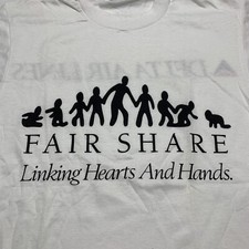 Vintage Fair Share Delta Airlines T shirt Single Stitch USA Made Men’s Large