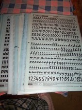 gg. NOS Letraset Lettering 10 x 15 Sheet Various Fonts Sizes Use Drop-Down Box