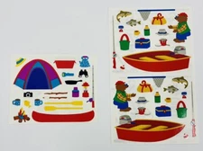 Vintage Mrs. Grossman's Stickers By The Yard Camping Tents Boats Fishing