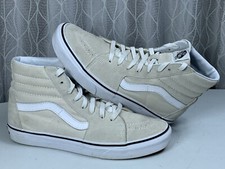 ALMOST PRISTINE Vans Off The Wall Hi Top Skate Shoes CREAM SUEDE M 8  W 9.5