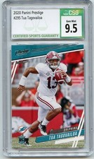 2020 PANINI PRESTIGE #295 TUA TAGOVAILOA ROOKIE CARD RC, DOLPHINS, CSG 9.5 (031)