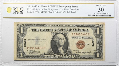 1935 A $1 PCGS 30 Fr. 2300 Hawaii WW2 Emergency Issue WWII Silver Cert
