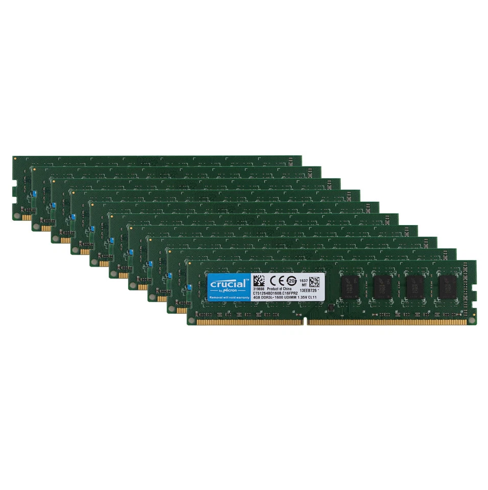 Crucial 4GB 8GB 240-Pin DDR3 SDRAM DDR3L 1600 PC3L 12800 RAM Desktop Memory Lot - Image 2 of 4