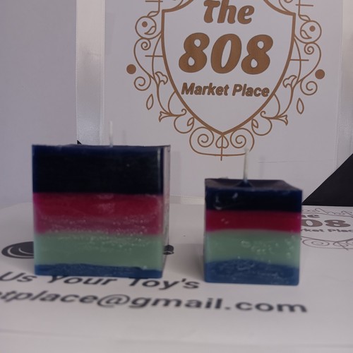 Scented Handmade Designer Candles Multicolor 2in And 1.5in - Picture 2 of 5