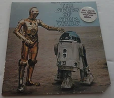 STORY OF STAR WARS ORIGINAL SOUNDTRACK ~ 1977 SAW CUT PROMO VINYL LP + BOOKLET