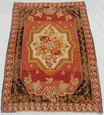 Vintage traditioneller handgefertigter schöner türkischer Teppich für Wohndeko 285x216 cm