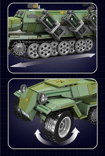 Mould King 20027 WWII Militär Kettenauto ferngesteuert Klemmbausteine 1298+pcs S - Picture 9 of 12
