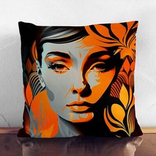 Plump Cushion Audrey Hepburn Art Deco Soft Scatter Throw Pillow Cover Filled