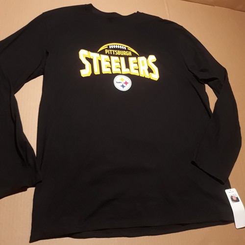 NFL Team Apparel Pittsburg Steelers Long Sleeve Black T-Shirt Men's XL NWT