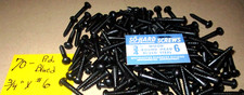 70 - VINTAGE NEW-OLD STOCK BLUED SLOTTED ROUND HEAD STEEL WOOD SCREWS, 3/4" X #6