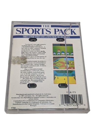 Commodore 64 128 SPORTS Paquet 3 Jeux Emballé Cassette Jeu - Photo 4 sur 4