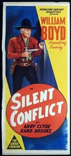SILENT CONFLICT Original daybill Movie poster William Boyd Hopalong Cassidy