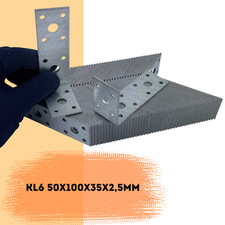 Metal Corner Brackets - HEAVY DUTY Galvanised Angle Support KL6 50x100x35x2.5mm