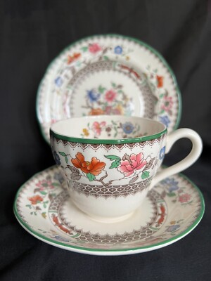 Trio Antique Copeland Spode “Chinese Rose” Cup, Saucer Plate