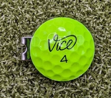 Vice Pro Plus Soft Lime Green Real Golf Ball Marker With Magnetic Hat Clip