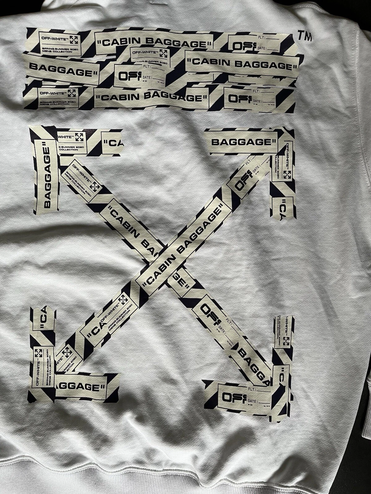 Felpa con cappuccio OFF WHITE rara edizione bagaglio a mano nuova con etichetta prezzo consigliato insolito £ 295!