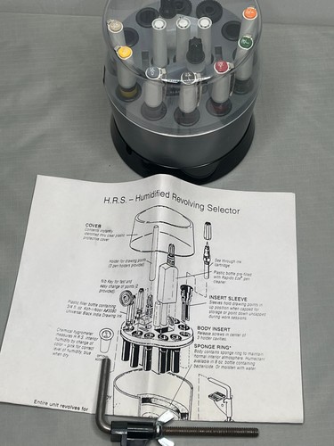 K&E Leroy Reservoir Ink Pen Rapidograph Set in Revolving Humidified Container - 第 1/2 張圖片