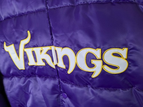 Minnesota MN Vikings NFL Puffer Jacket Bomber Style Winter Coat NWT Size Large - Picture 12 of 19
