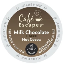 Cafe Escapes Milk Chocolate Hot Cocoa 24 to 144 K cups Pick Any Size FREE SHIP