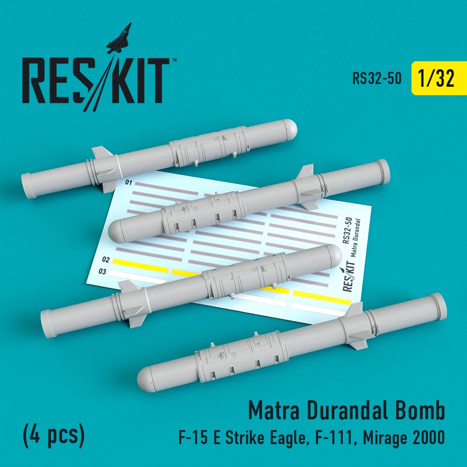 ResKit RS32-0050 Upgrade set Scale model kit  1:32 Matra Durandal bombs (4 pcs)