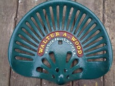 very attractive Metal Faithfully Reproduced Cast Iron WALTER WOOD TRACTOR SEAT