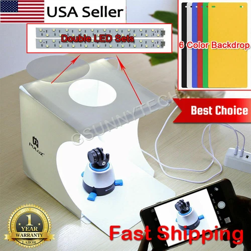 24" LED Photo Studio Light Box Portable Folding Photography Shooting Tent Kit - Bild 73 von 84