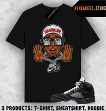 Shirt Match AJ 5 OG Black Metallic Reimagined Sneaker Matching Tee Mars Blackmon