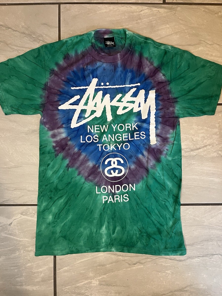 トップス Stussy Wrap-Around Graphic T-Shirt Stussy World Tour New York Los Angeles Tokyo London Paris