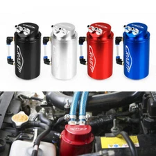 Aluminum Round Car Engine Oil Catch Tank Can Reservoir Breather Kit RASTP