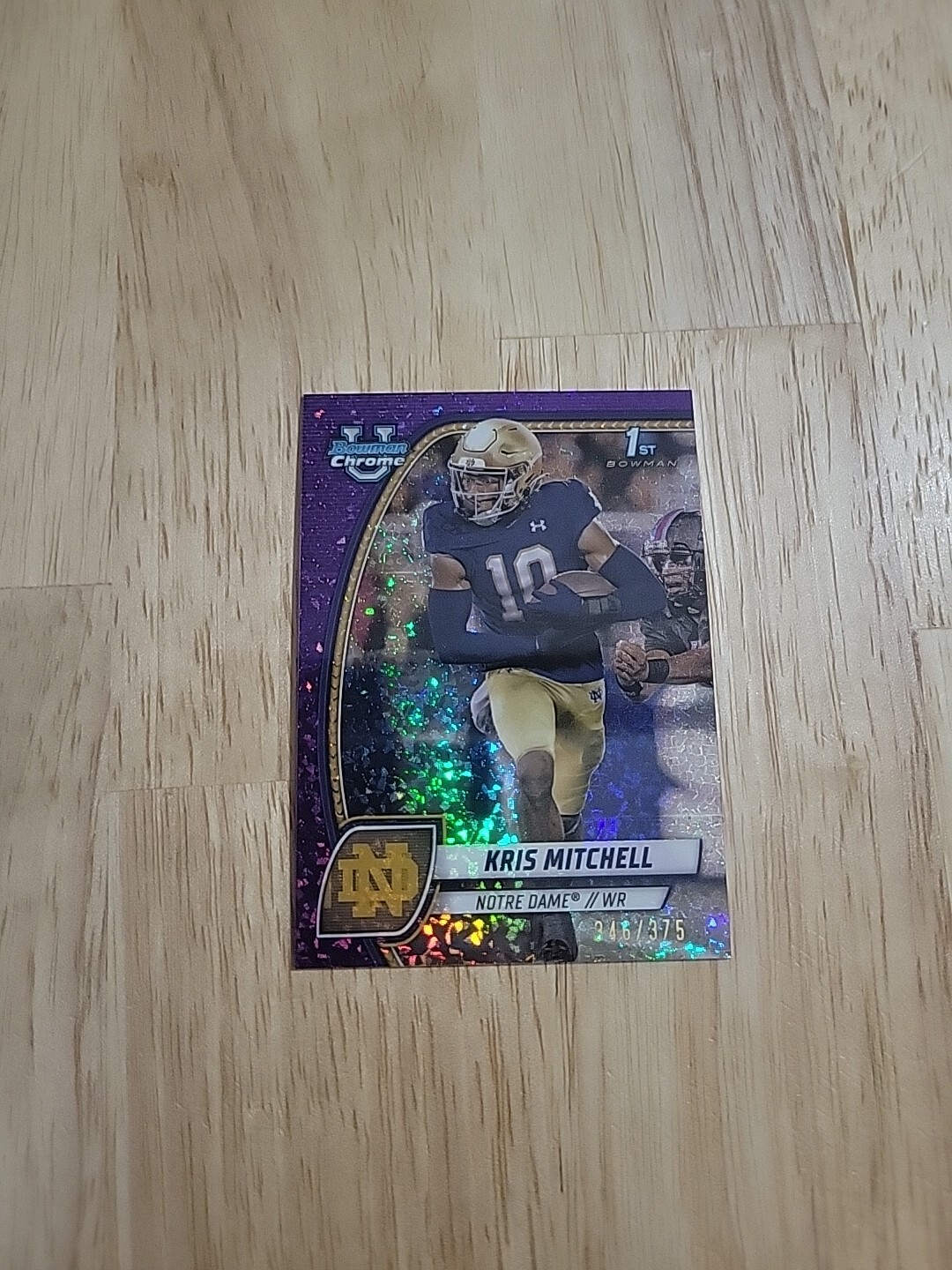 2024 Bowman University Chrome KRIS MITCHELL Purple Mini Diamond Refractor /375